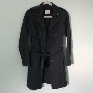 Silence + Noise navy cotton tench coat XS